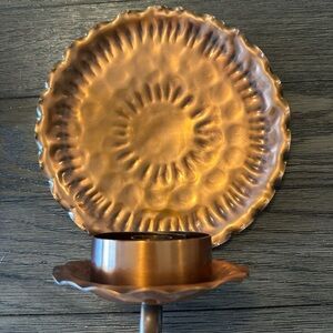 Vtg Gregorian Copper Hammered Wall Candle Holder Sconce Wall Art Decor 7.5"x10"